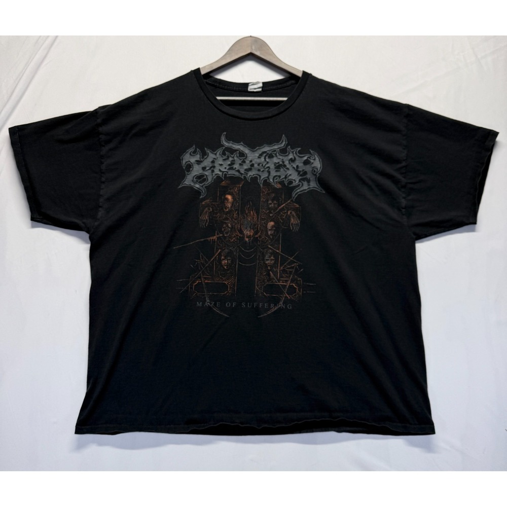 Hanes Authentic-T T Shirt Mens 3XL Black Cotton Graphic Maze of Suffering Logo